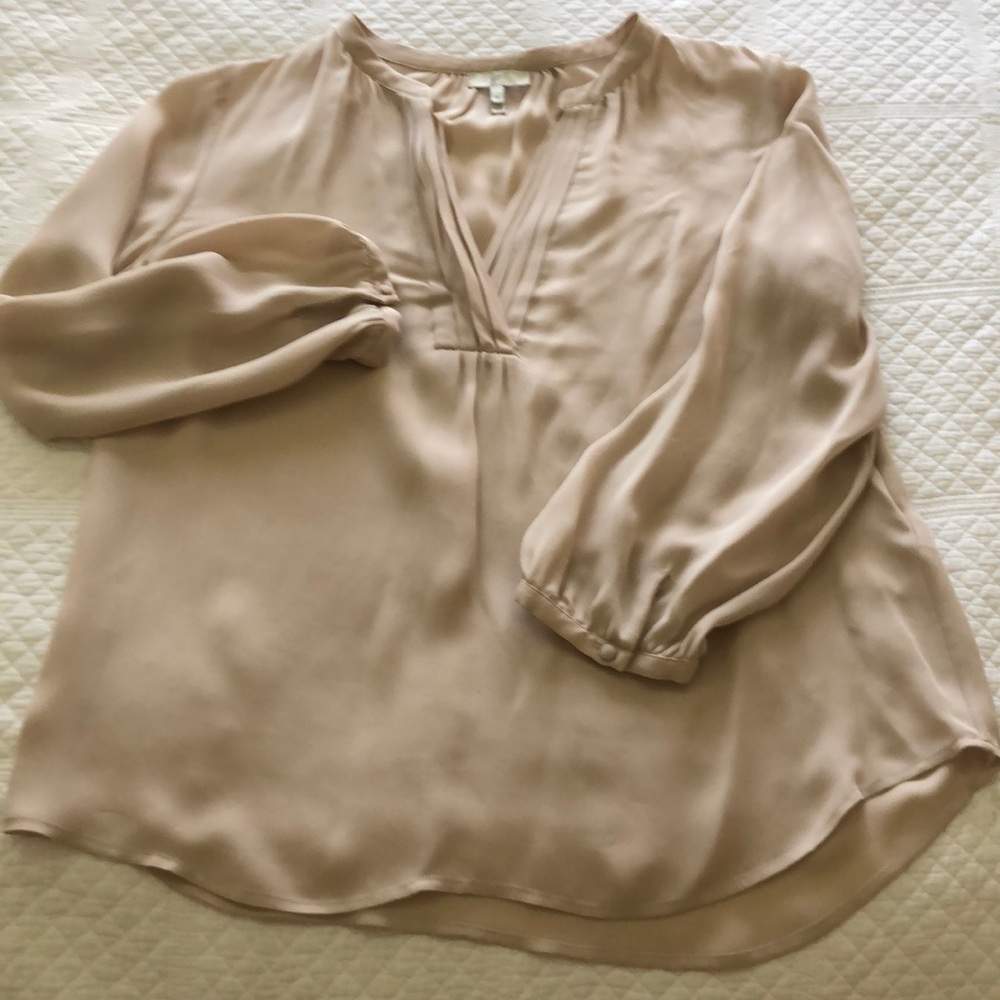 Joie peach-light taupe silk blouse